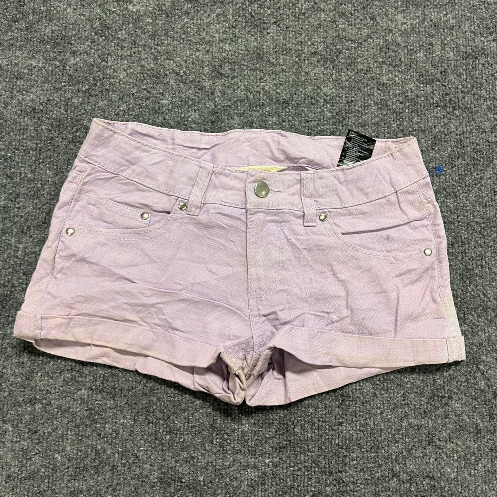 H&M Denim Shorts Girls Size 11-12Y Purple Cotton Cuffed Casual Summer 5-Pocket